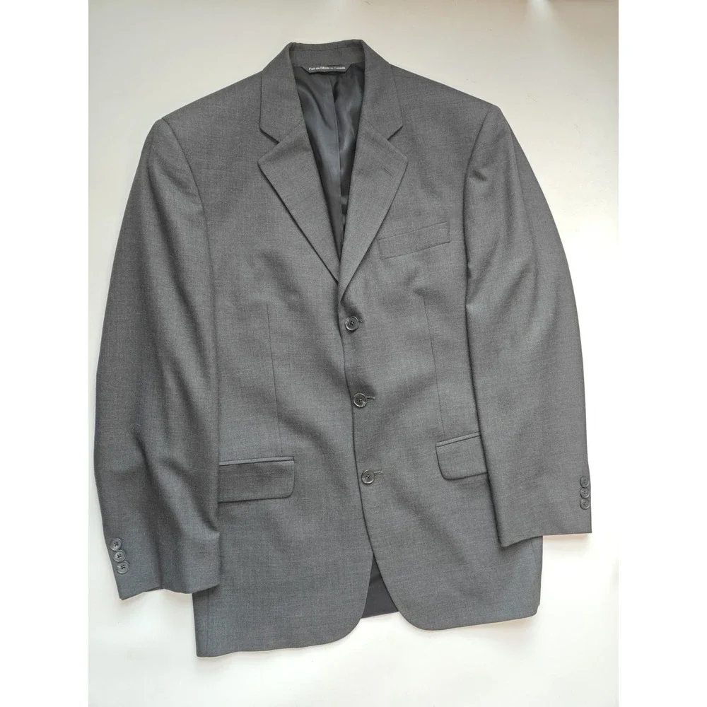 Paul Dione Mens Gray Wool Sport Coat 38R Single Breasted 3 Button Blazer Canada